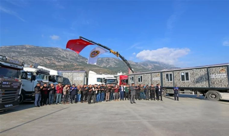 Alanya’dan Hatay’a 210 konteyner ev