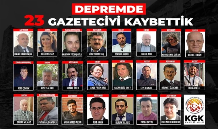 Depremde 23 gazeteci hayatını kaybetti