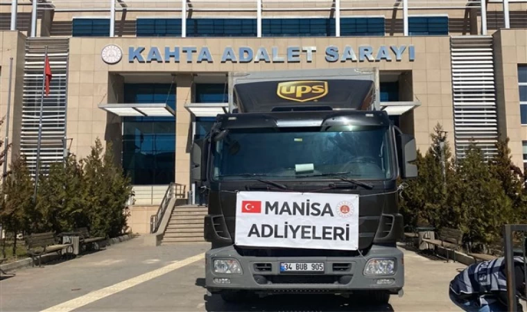 Manisa Adliyesi’nden Kahta Adliyesi’ne 3 tır yardım malzemesi desteği