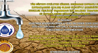 Afyonkarahisar Belediyesi Su Tasarrufuna İlişkin Önemli Kararlarda Bulundu