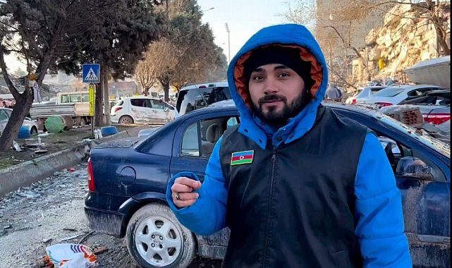 Azerbaycanlı sosyal medya fenomeni İsayev'den deprem bölgesi mesaisi