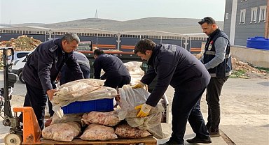 Eyyübiye'de tonlarca bozuk sakatat ve tavuk ele geçirildi