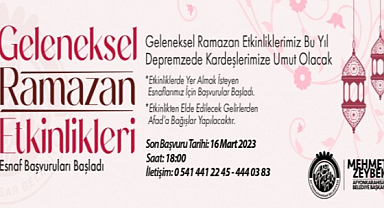 Geleneksel Ramazan Etkinlikleri: Esnafa Stant Çağrısında Bulunuldu