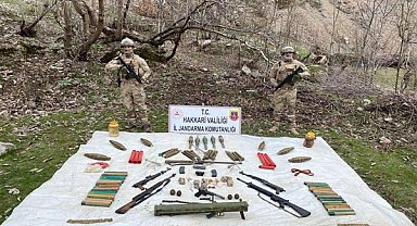 Hakkari’de PKK'ya ait çok sayıda mühimmat ele geçirildi