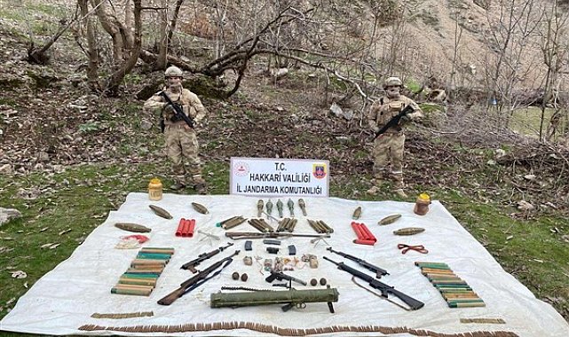 Hakkari’de PKK'ya ait çok sayıda mühimmat ele geçirildi