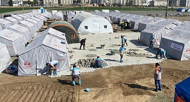 Kayseri Melikgazi'den deprem bölgesinde alt yapı çalışması