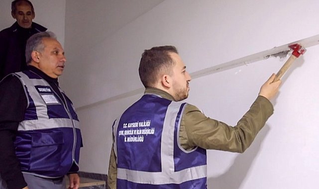 Kayseri Talas'ta hasar tespit çalışması