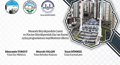 Kayseri Talas'ta Mustafa Büyükperdah Camii açılıyor
