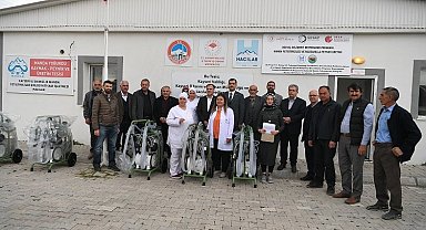 Kayserili üreticiye süt sağma makinesi desteği