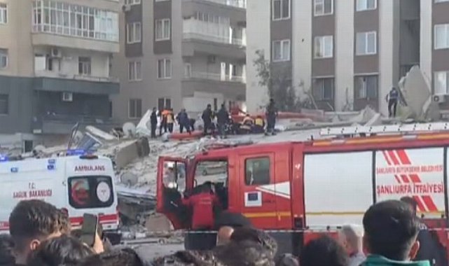 Şanlıurfa'da ağır hasarlı bina çöktü... Yaralılar var!
