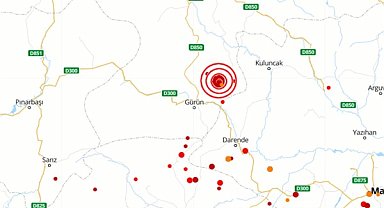 Sivas'ta 4.5 büyüklüğünde deprem