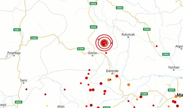 Sivas'ta 4.5 büyüklüğünde deprem