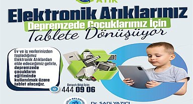 Tuzla Belediyesi’nden deprem bölgesindeki çocuklar için tablet kampanyası