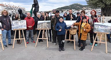 Foça'da taş ocaklarına karşı fotoğraf sergisi açıldı