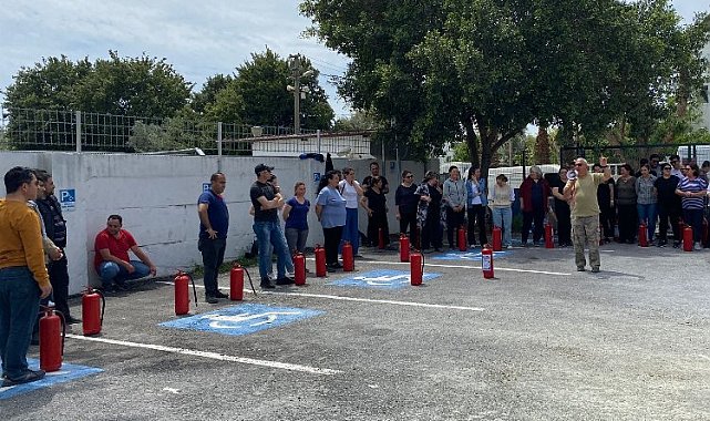 Bodrum'da belediye personeline temel yangın eğitimi