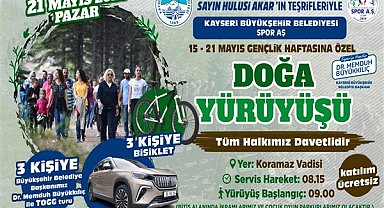 Kayseri Büyükşehir’den gençlik haftasına özel doğa yürüyüşü