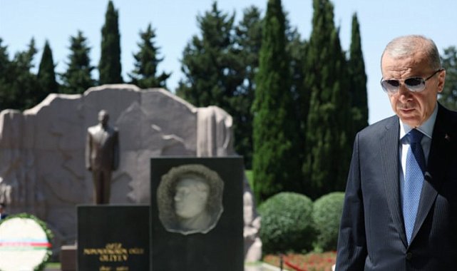 Aliyev'in kabriyle şehitliklere Erdoğan'dan ziyaret