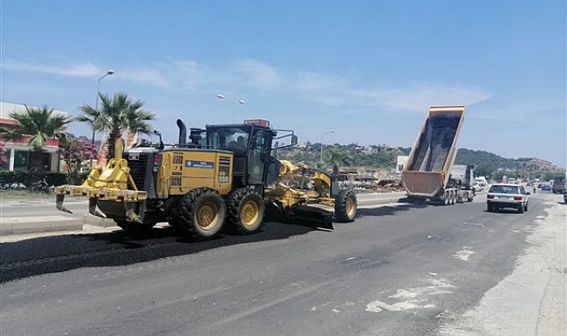 Bodrum’da altyapısı tamamlanan yerlerde asfalt çalışması sürüyor