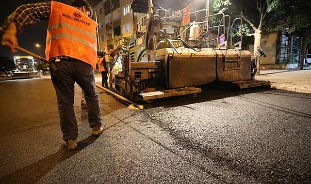Bursa İnegöl Park Caddesi'nde sıcak asfalt tamamlandı