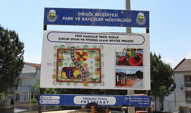 Bursa İnegöl'de eskiyen parklar yenileniyor