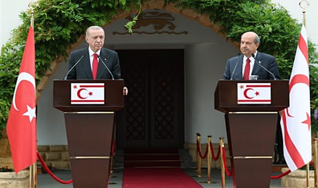 Cumhurbaşkanı Erdoğan, KKTC’li mevkidaşı Tatar ile basın toplantısı düzenledi