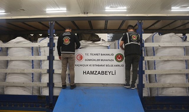Hamzabeyli Gümrük Kapısı’nda 19 ton siyah çay yakalandı