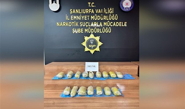 Şanlıurfa’da 11 kilo 500 gram uyuşturucu ele geçirildi