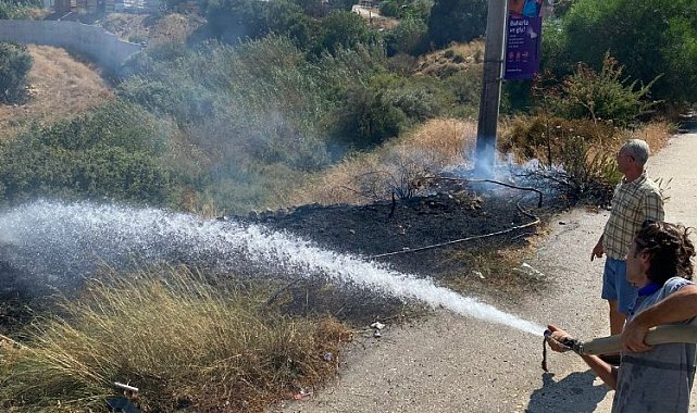 Bodrum'da yangını fark edip söndürdüler