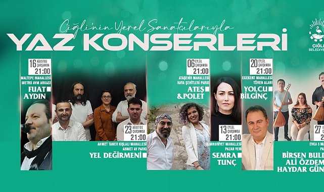 Çiğli yaz konserlerinde sahne yerel sanatçıların