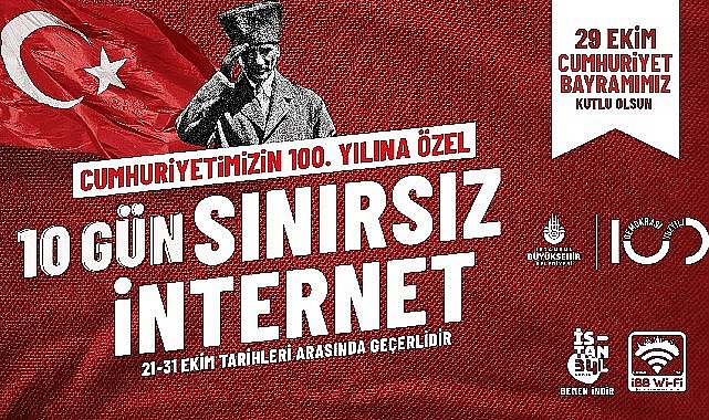 İBB'den 100. yıla özel sınırsız internet