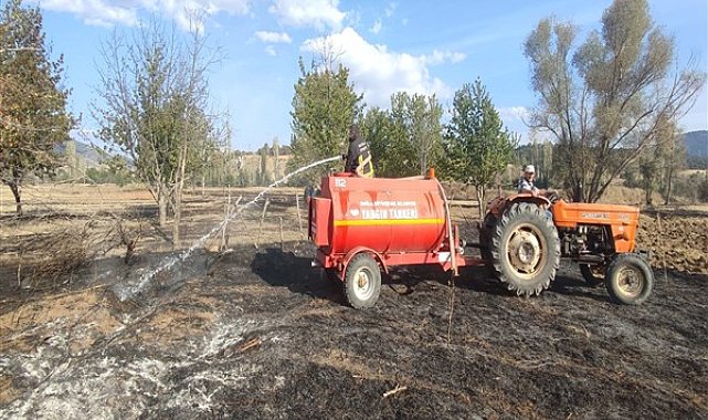 Muğla Büyükşehir yangına ilk müdahale tankerleri görevde