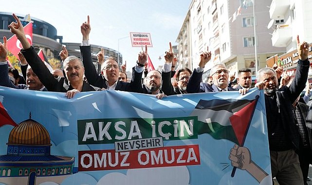 Nevşehir'de Filistin için destek yürüyüşü