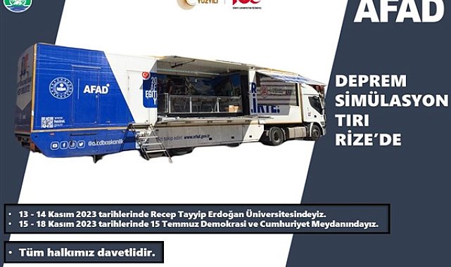 AFAD Simülasyon Tırı Rize'de