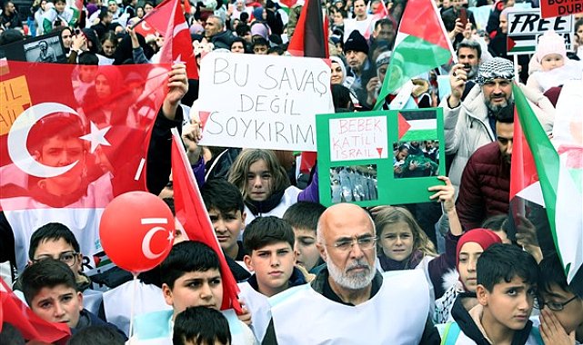 Bursa'da 5 bin çocuk İsrail'i protesto etti