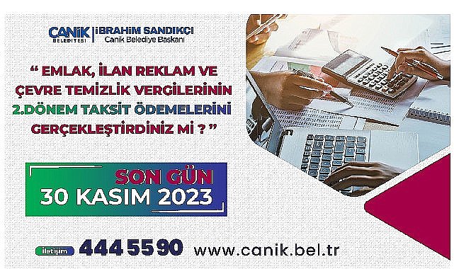 Canik'te Vergi Ödemeleri İçin Son Tarih: 30 Kasım