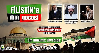 Filistin'e Dua Gecesi Düzenlenecek