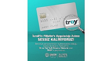 Gölcük belediyesi'nden israil boykot'u: maaş kartları troy'a taşınıyor 
