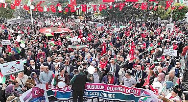 Gölcük'te binlerce kişi filistin için yürüdü 