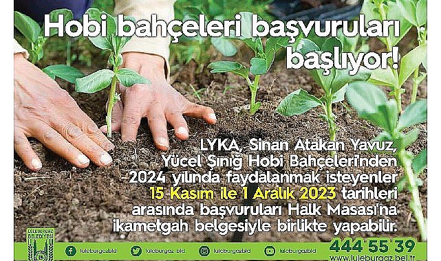 Hobi bahçeleri başvuruları başlıyor!