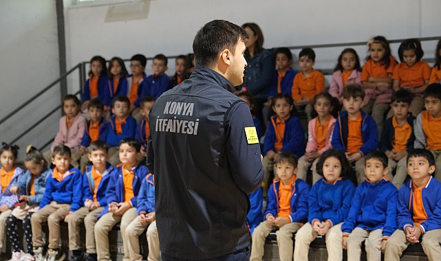 Konya Büyükşehir minik öğrencileri yangın konusunda bilinçlendiriyor