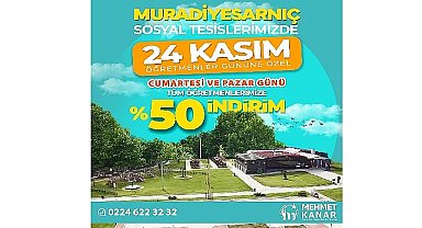 Muradiyesarnıç sosyal tesisleri'nden öğretmenlere özel %50 indirim 