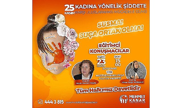 Mustafakemalpaşa Kültür Merkezi, Öğretmenler Günü Konseri ve Kadına Şiddet etkinliğine ev sahipliği yapacak.