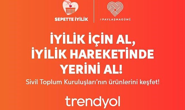 Trendyol Paylaşma Günü’nde Sepette İyilik Hareketi ile STK’lara destek oluyor