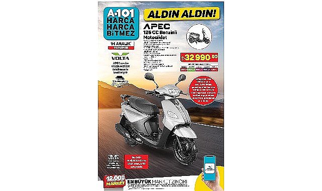 A101 14 Aralık'ta Motosiklet Satacak