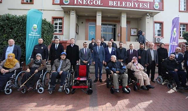 Bursa İnegöl'de 11 engelliye akülü araçları teslim edildi