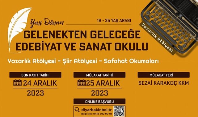 Diyarbakır'da 'Yazarlık Atölyesi' başvuruları başladı