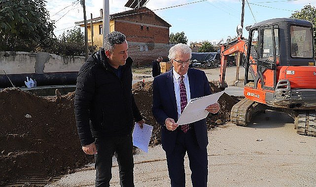 İZSU'nun Ödemiş'te yağmur suyu hattı yatırımları sürüyor