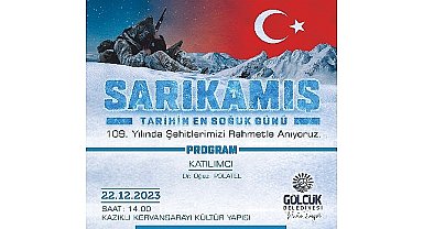 Sarıkamış şehitleri gölcük'te anılacak 