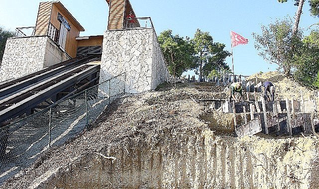 Türkbeleni'nde merdiven yapımına başlandı