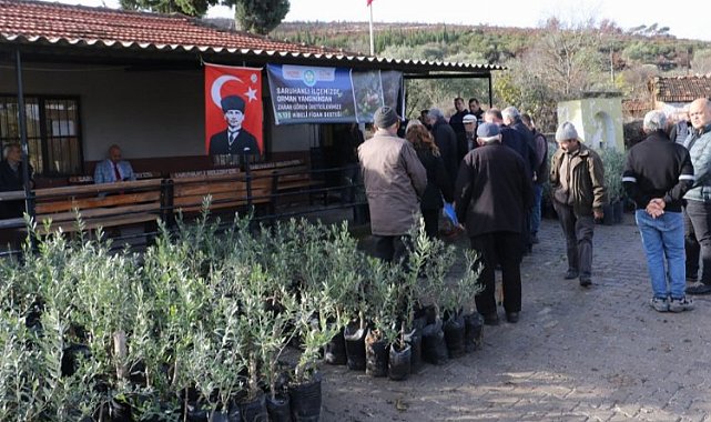 Yangın mağdurlarına Manisa Büyükşehir'den fidan desteği
